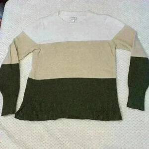 J Crew tri color extra soft sweater  sz S crew neck comfy casual cozy office